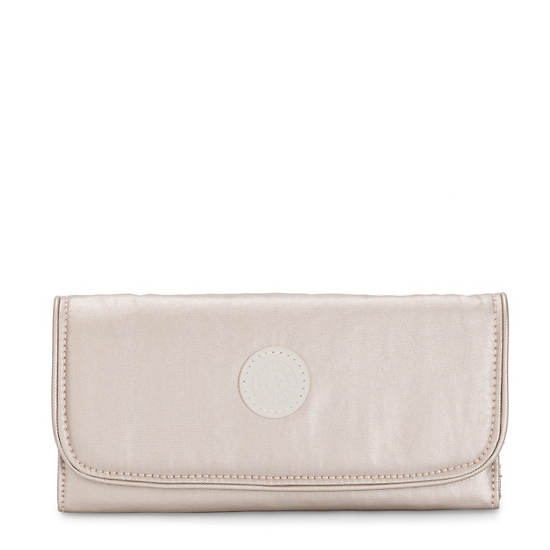 Portefeuilles Kipling Money Land Metallic Snap Wallet Beige | FR 1038MQ